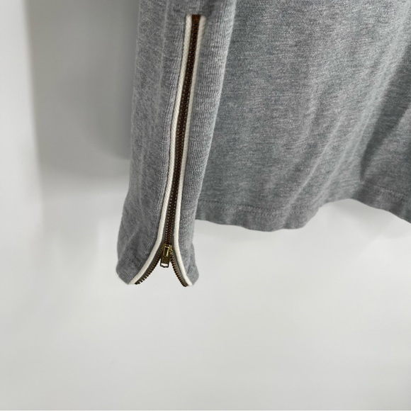 J Crew Women's Size XS Sweatshirt Dress Cotton 3/4 Sleeve Zip Sides Stripes - Picture 6 of 11